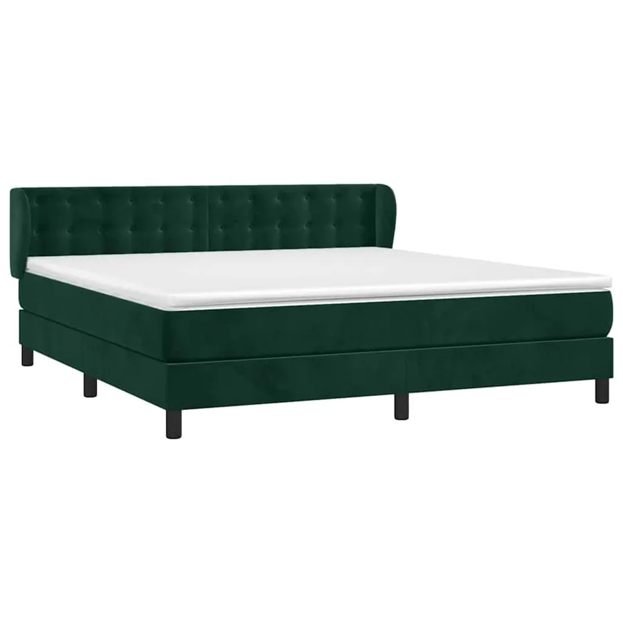 Sommier à lattes de lit et matelas Vert foncé 160x200cm Velours - 3
