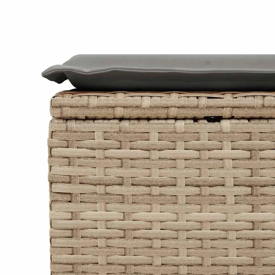 Salon de jardin 6 pcs avec coussins beige résine tressée acacia - 11