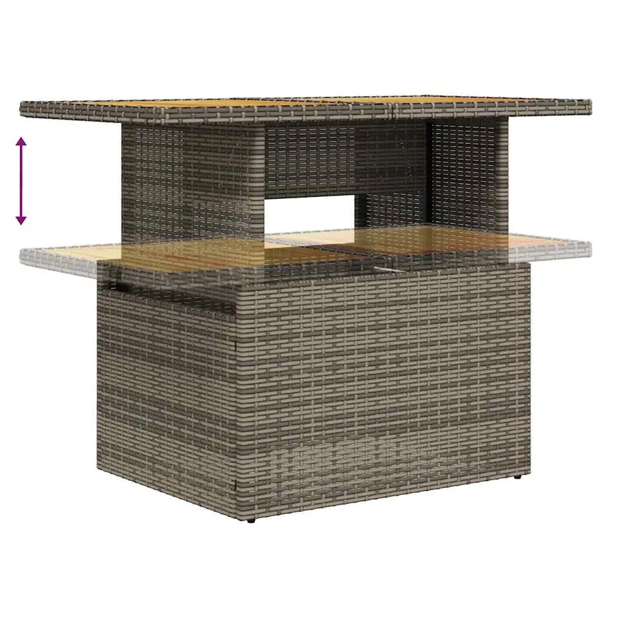 Ensemble de canapés de jardin 11 pcs et coussins rotin acacia - 10