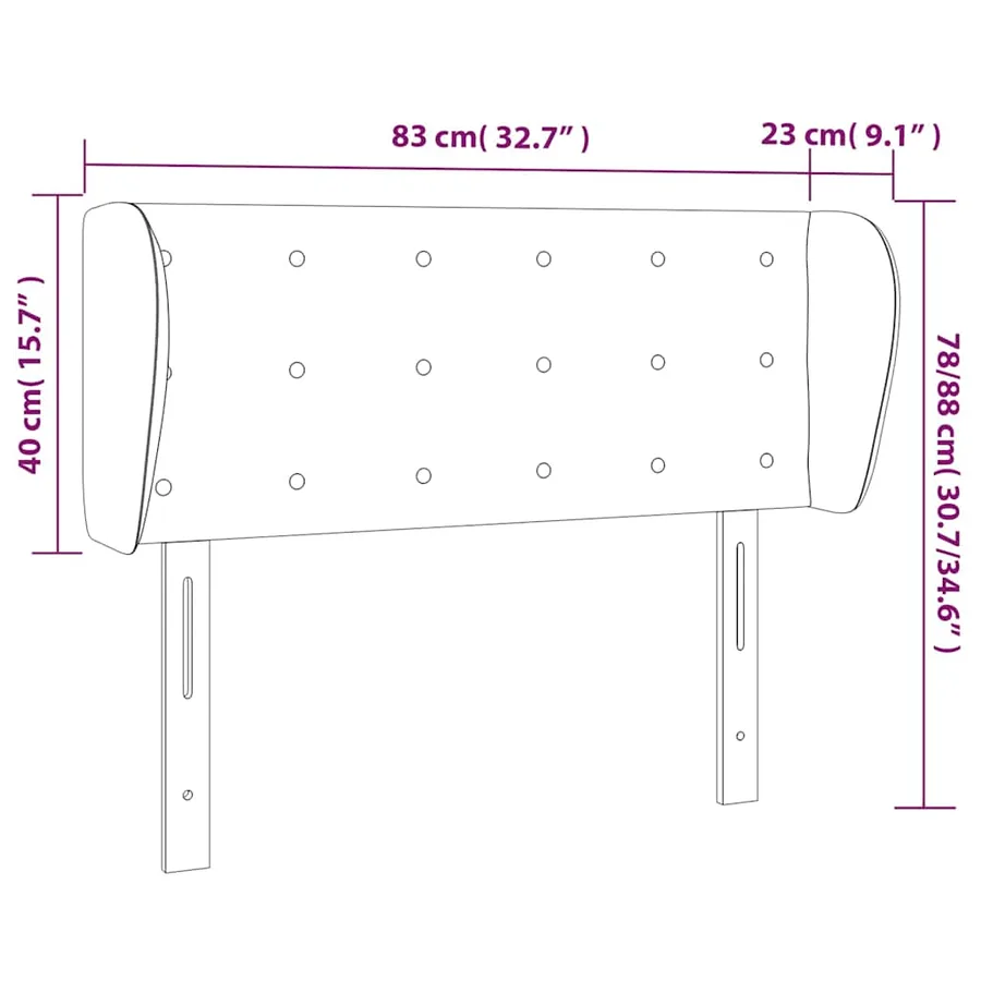 Tête de lit avec oreilles Vert foncé 83x23x78/88 cm Velours - 9