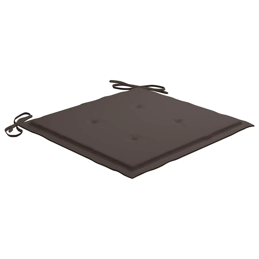 Chaises de jardin avec coussins taupe lot de 8 Bois teck massif - 8