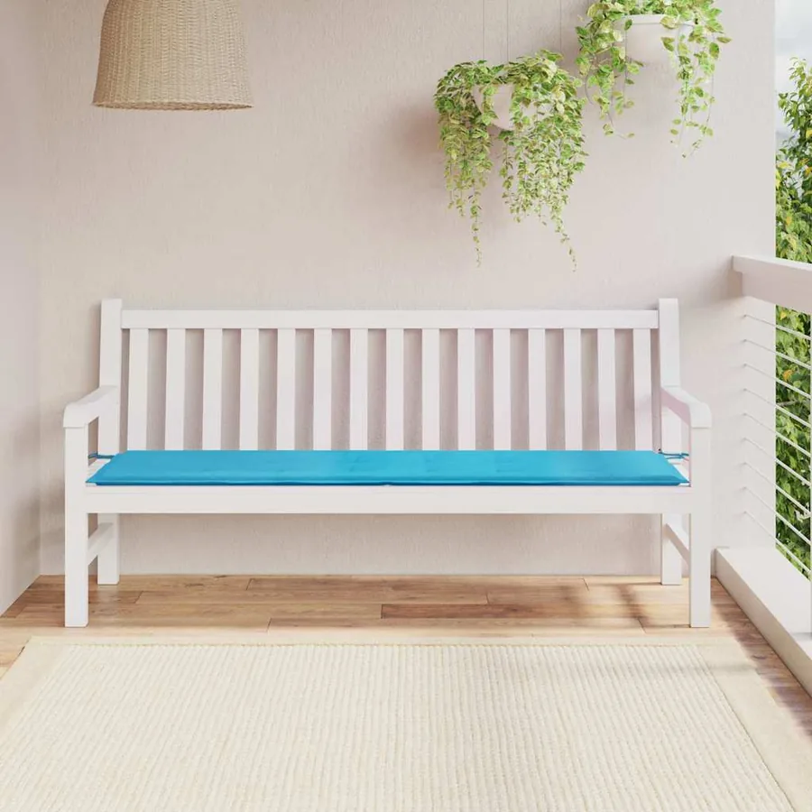 Coussin de banc Tissu Oxford Turquoise 150 x 50 x 3 cm