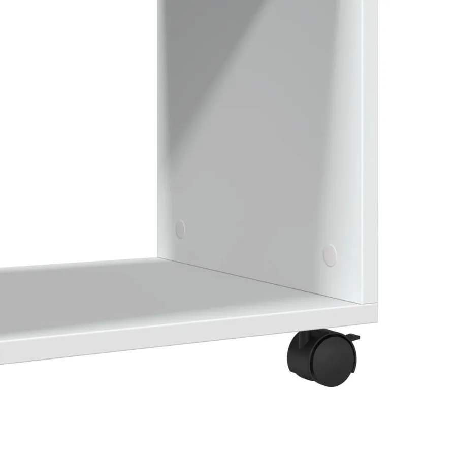 Table d'appoint avec roues blanc 70x35x60 cm bois d'ingénierie - 8