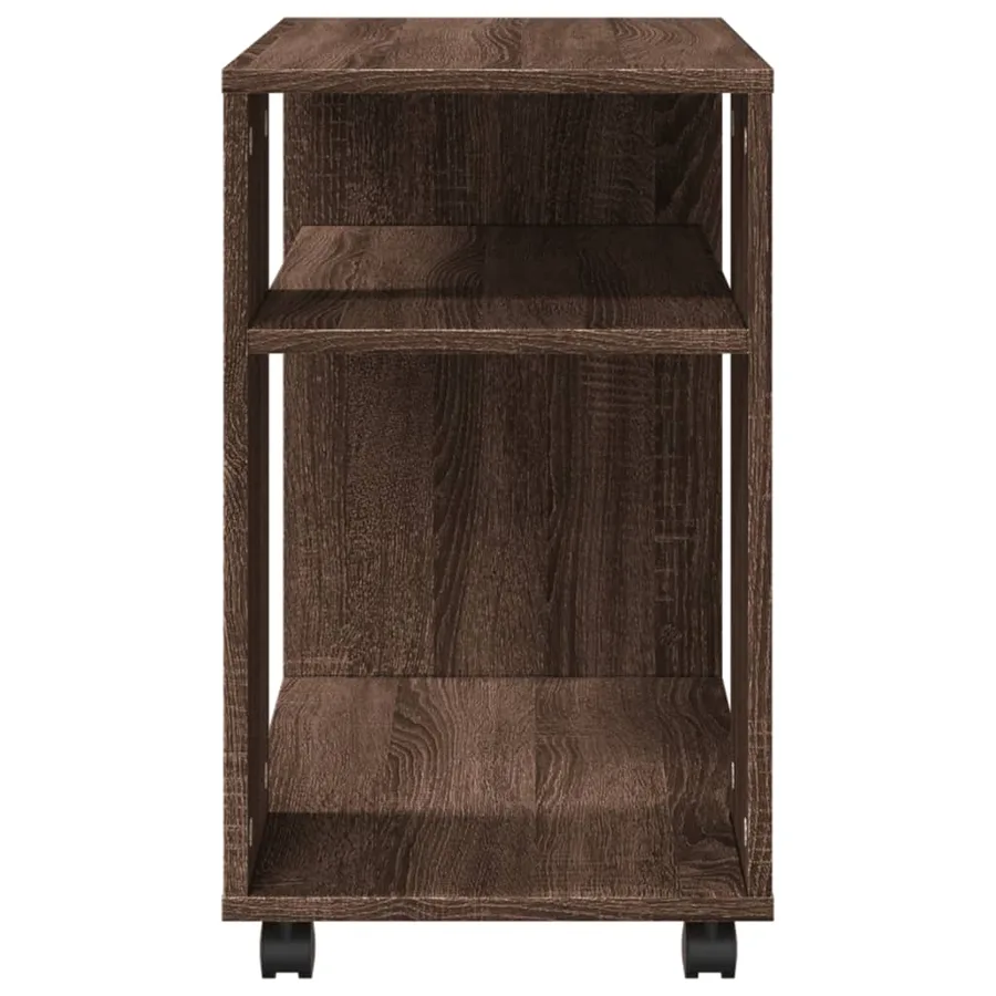 Table d'appoint avec roues chêne marron bois d'ingénierie - 6