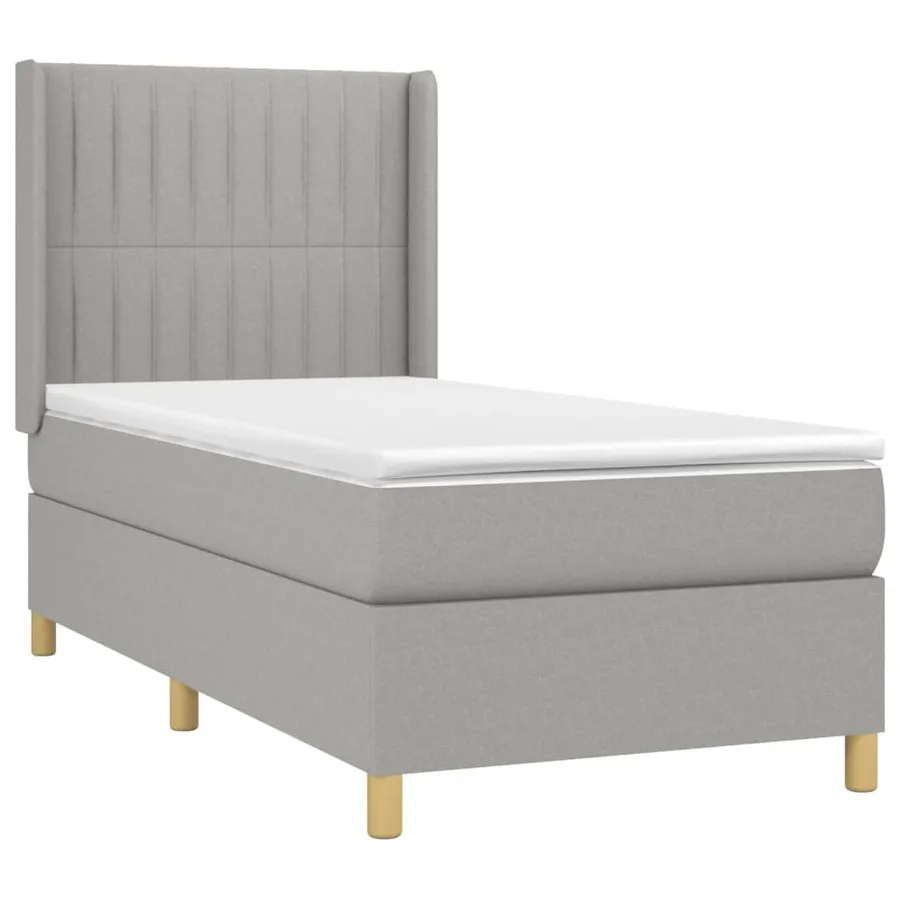 Sommier à lattes de lit matelas LED Gris clair 80x200cm Tissu - 4