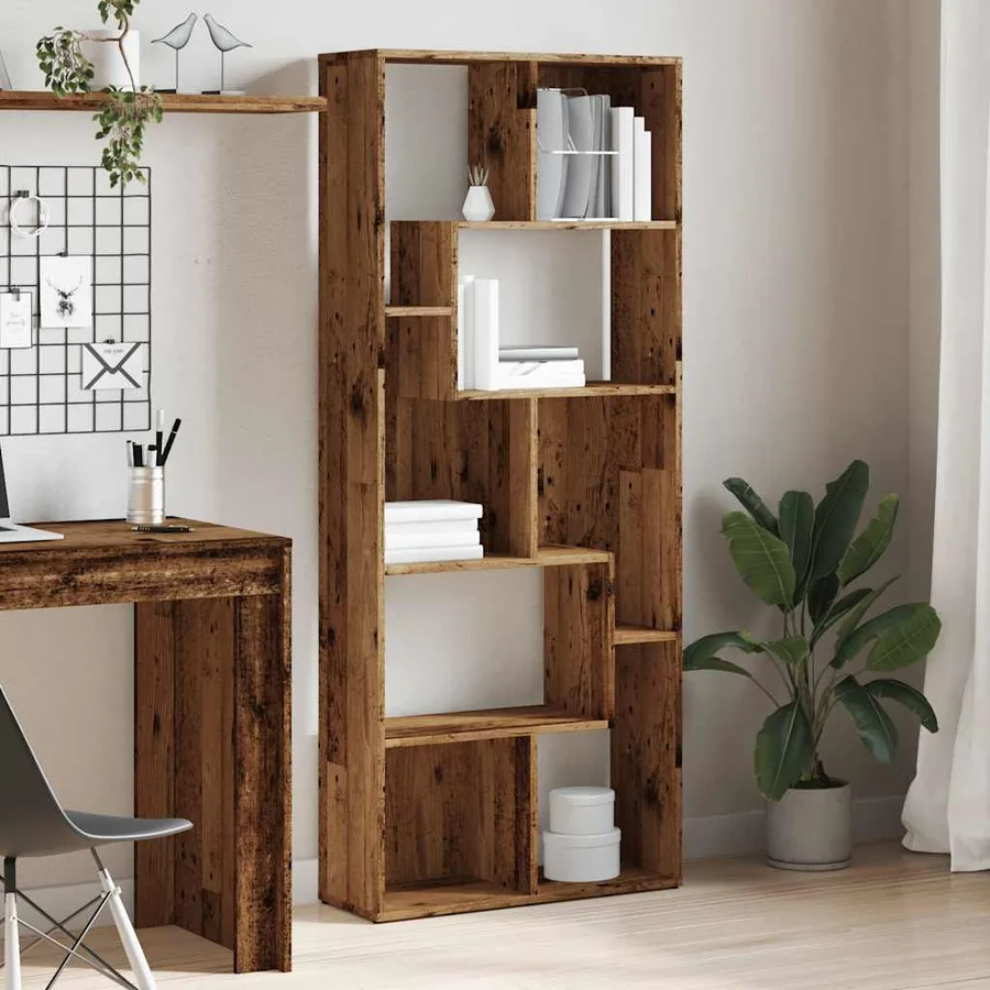 Bibliothèque vieux bois 67x24x161 cm bois d'ingénierie - 4