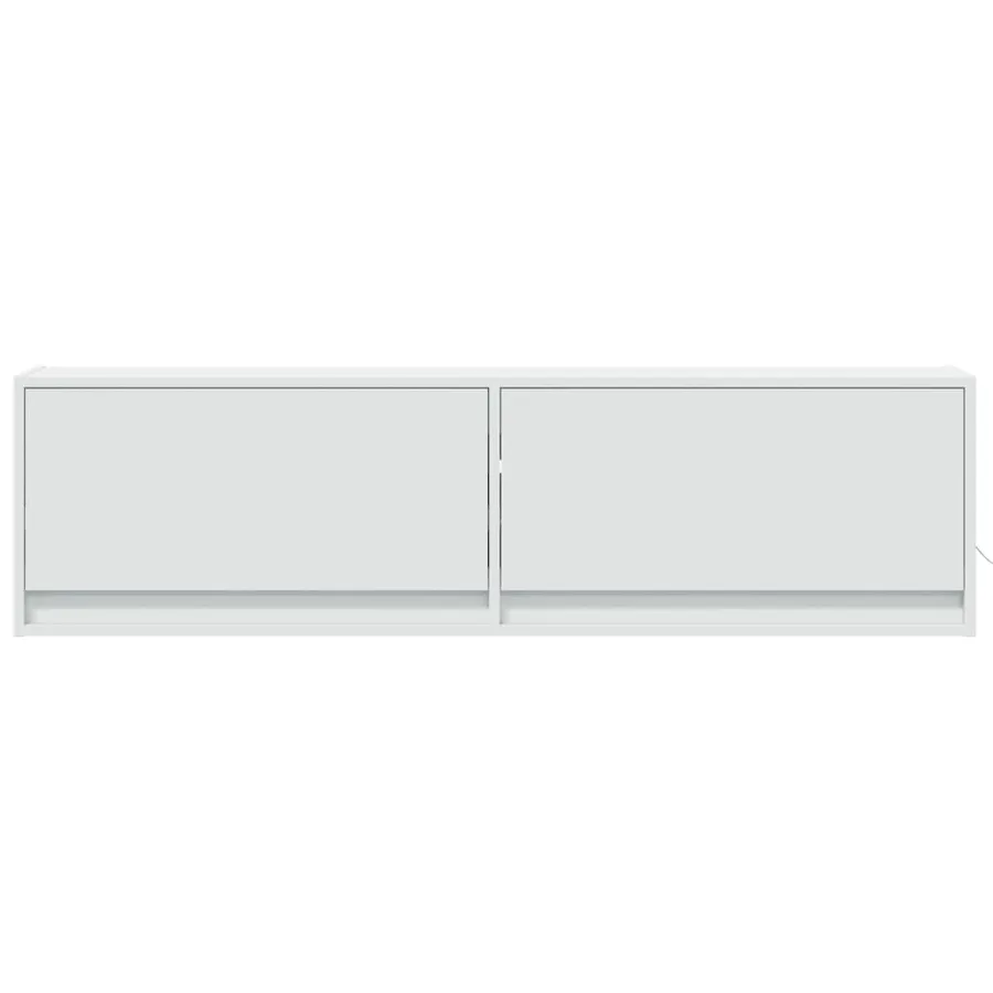 Meuble TV mural avec lumières LED blanc 140x31x38 cm - 6