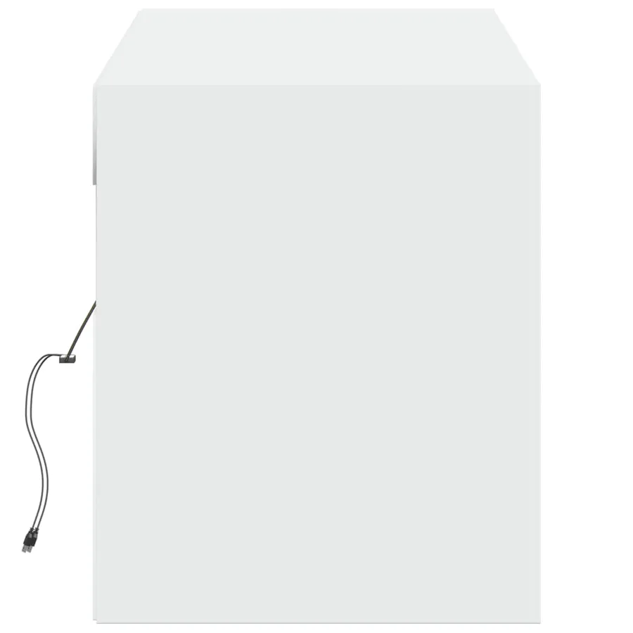 Meuble TV mural avec lumières LED blanc 140x31x38 cm - 7