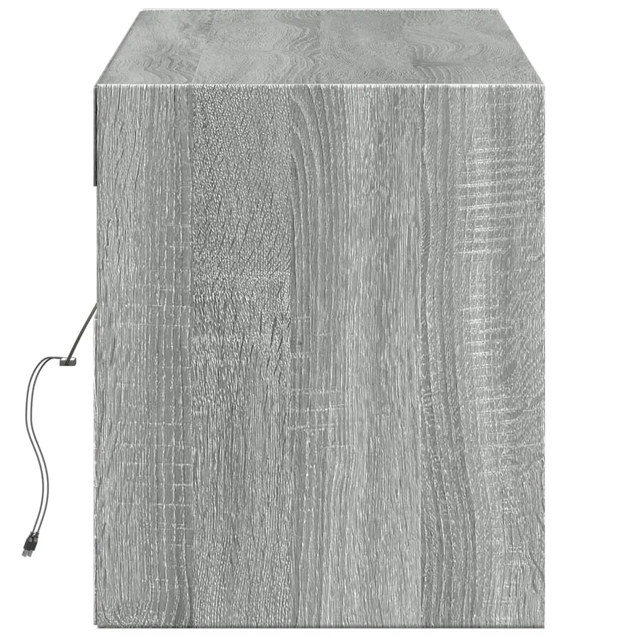 Meuble TV mural avec lumières LED sonoma gris 140x31x38 cm - 7