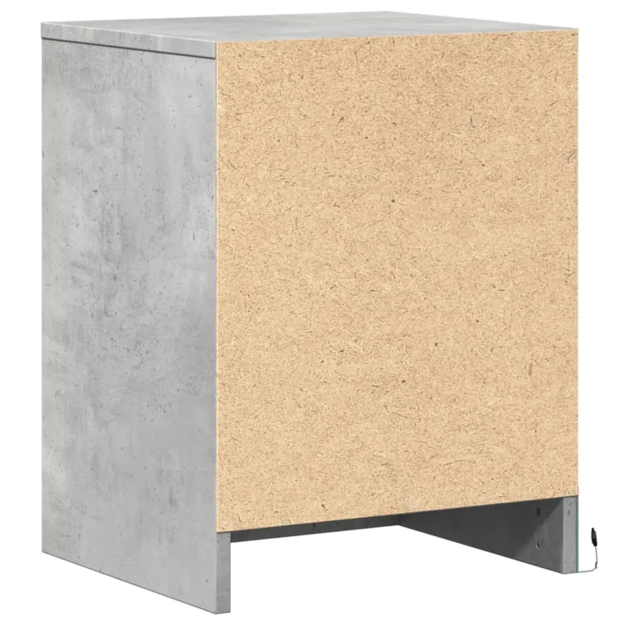 Armoires de chevet et lumières LED 2 pcs gris béton - 8