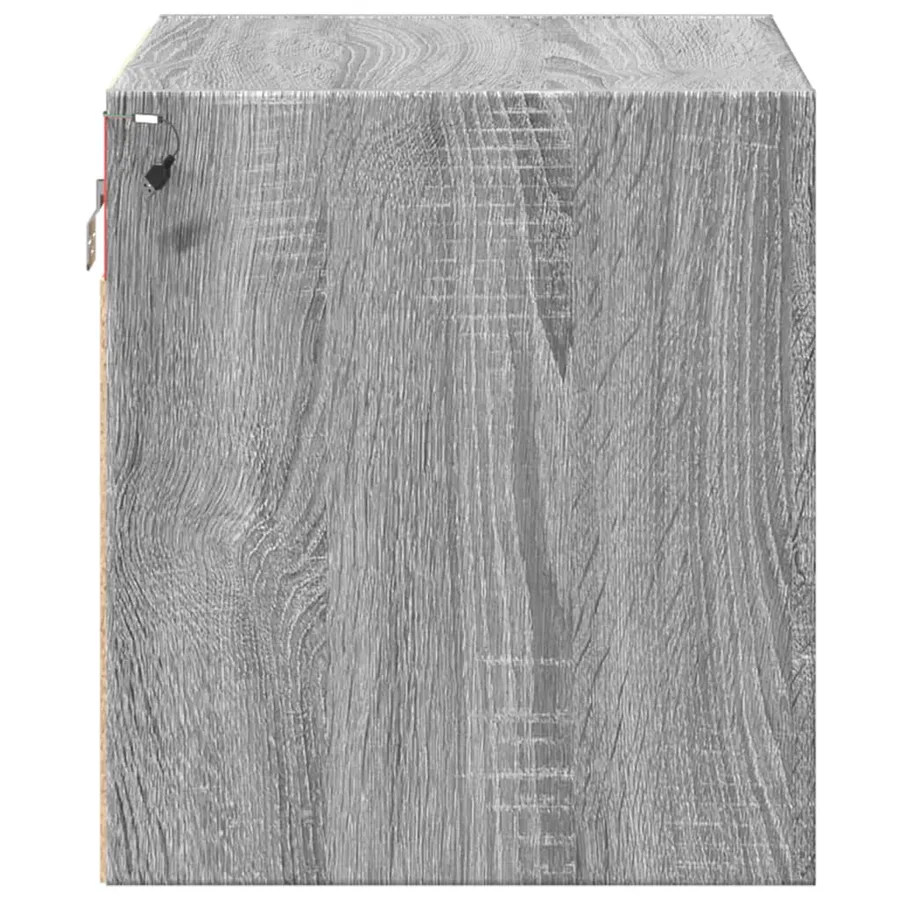 Tables de chevet murales avec lumières LED 2 pcs sonoma gris - 8