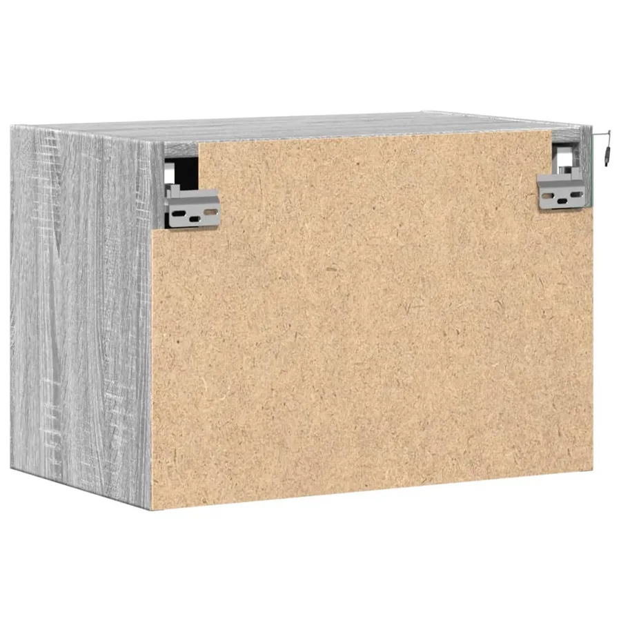 Tables de chevet murales avec lumières LED 2 pcs sonoma gris - 9