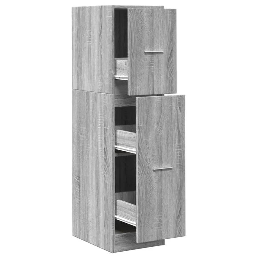 Armoire apothicaire sonoma gris 30x41x118 cm bois d'ingénierie - 2