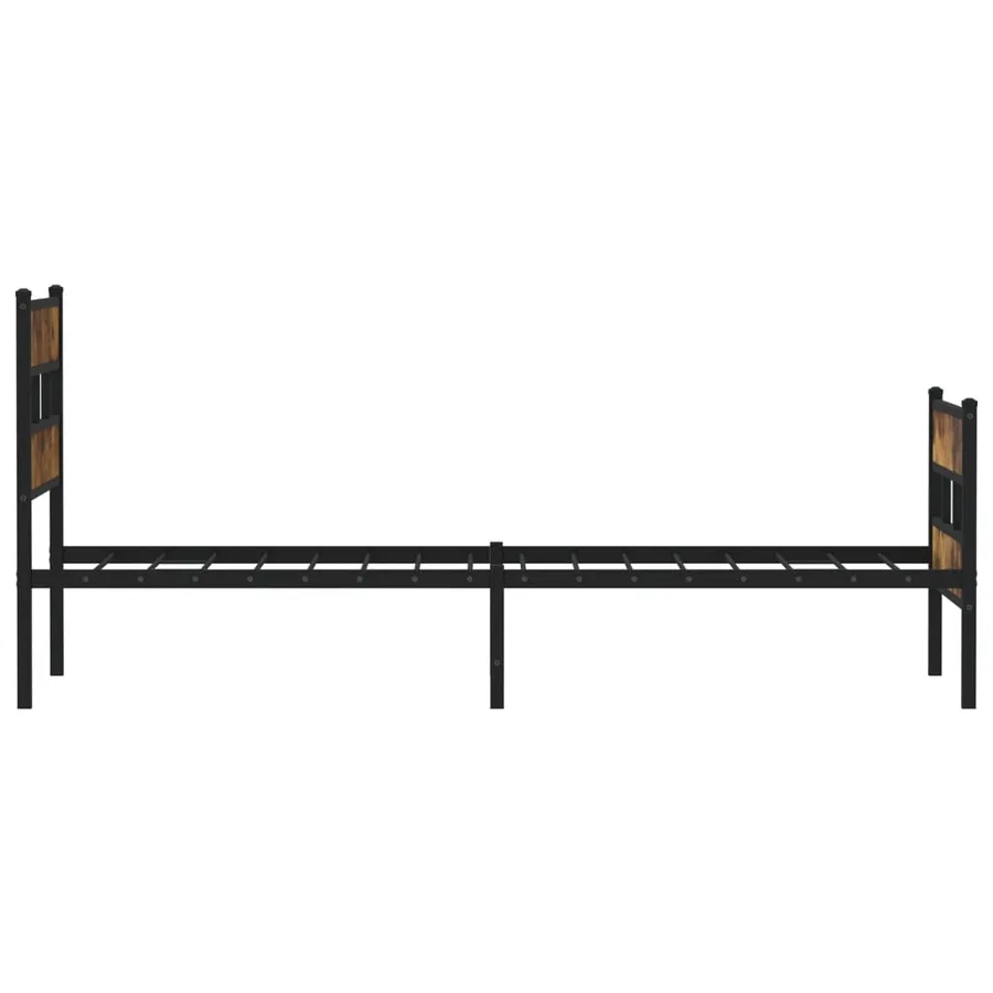 Cadre de lit en métal sans matelas chêne fumé 90x190 cm - 5