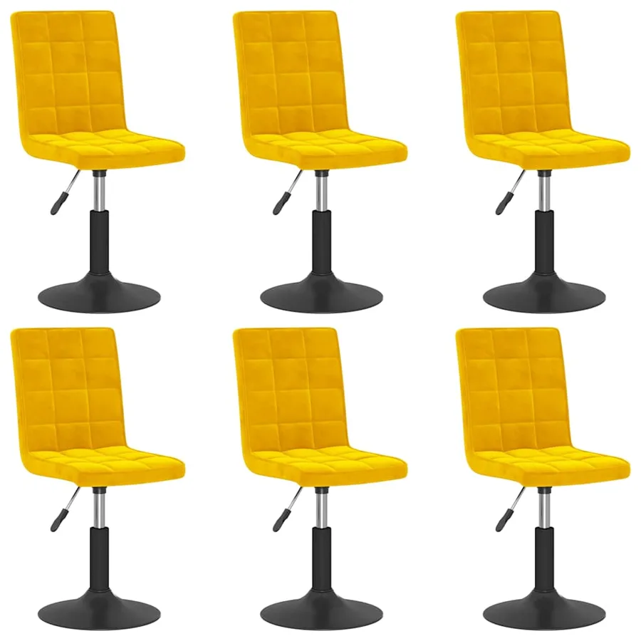 Chaises à manger pivotantes lot de 6 jaune moutarde velours - 2