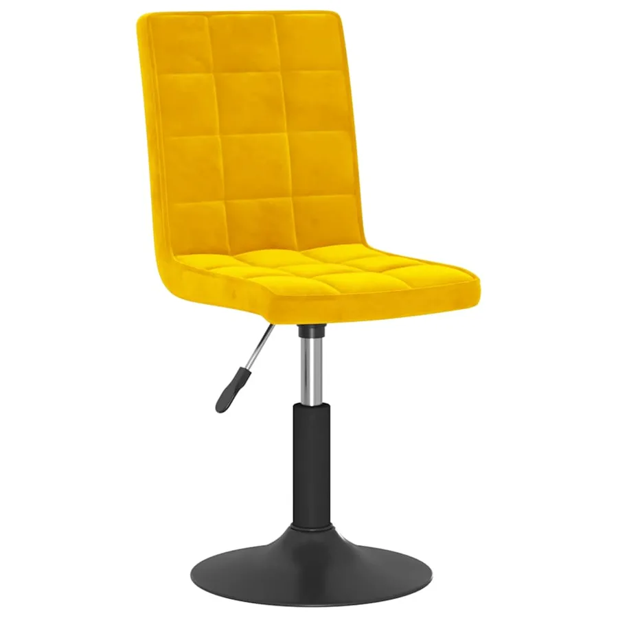 Chaises à manger pivotantes lot de 6 jaune moutarde velours - 3