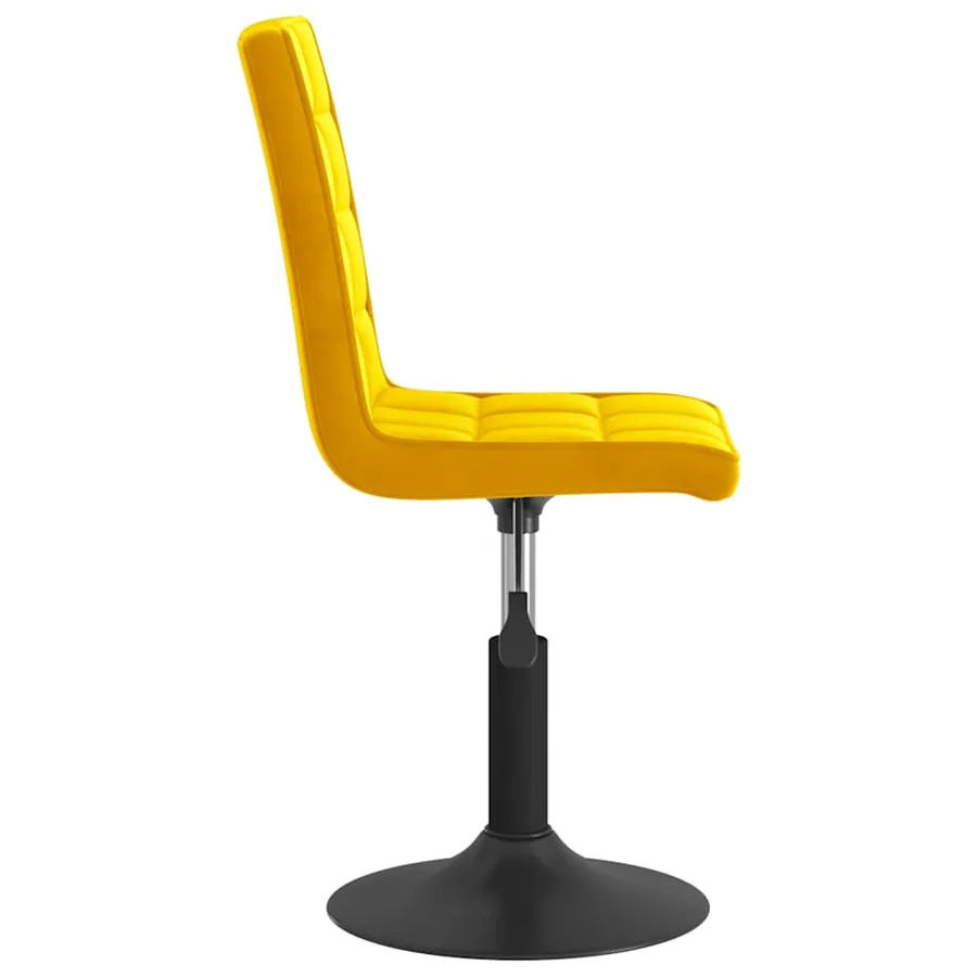 Chaises à manger pivotantes lot de 6 jaune moutarde velours - 5