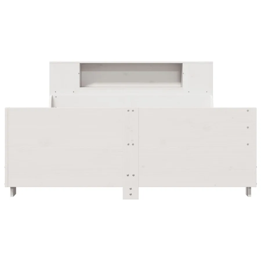 Cadre de lit sans matelas blanc 160x200 cm bois de pin massif - 4