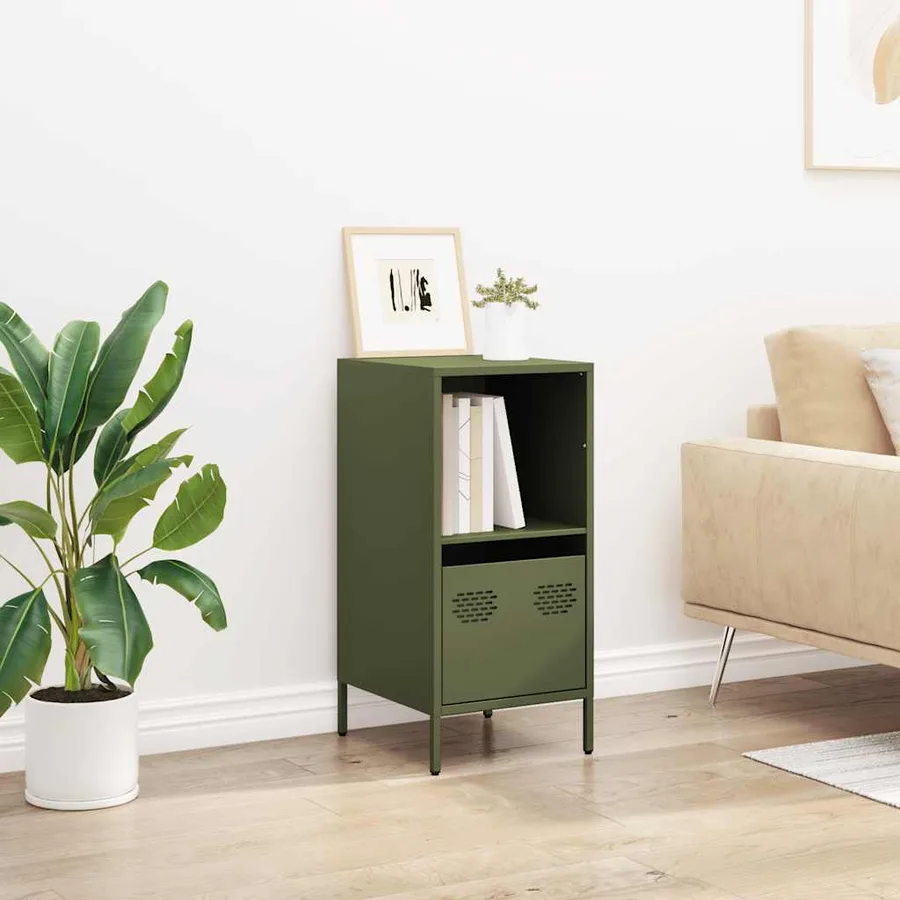 Buffet vert olive 35x39x73,5 cm acier laminé à froid - 3