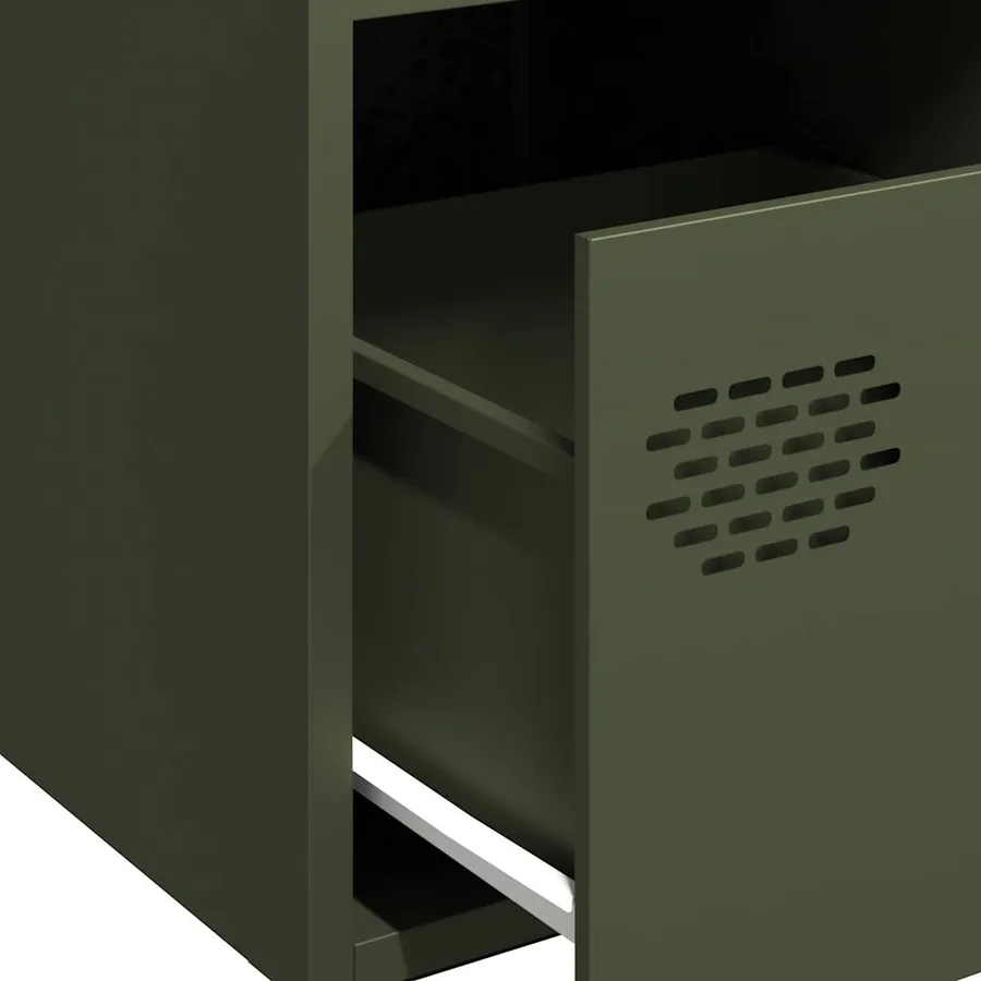 Buffet vert olive 35x39x73,5 cm acier laminé à froid - 9