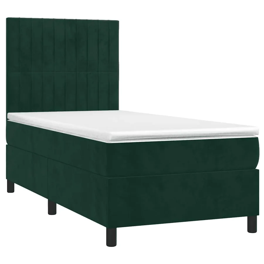 Sommier à lattes de lit et matelas Vert foncé 80x200 cm Velours - 3