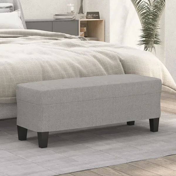 Banc Gris clair 100x35x41 cm Tissu