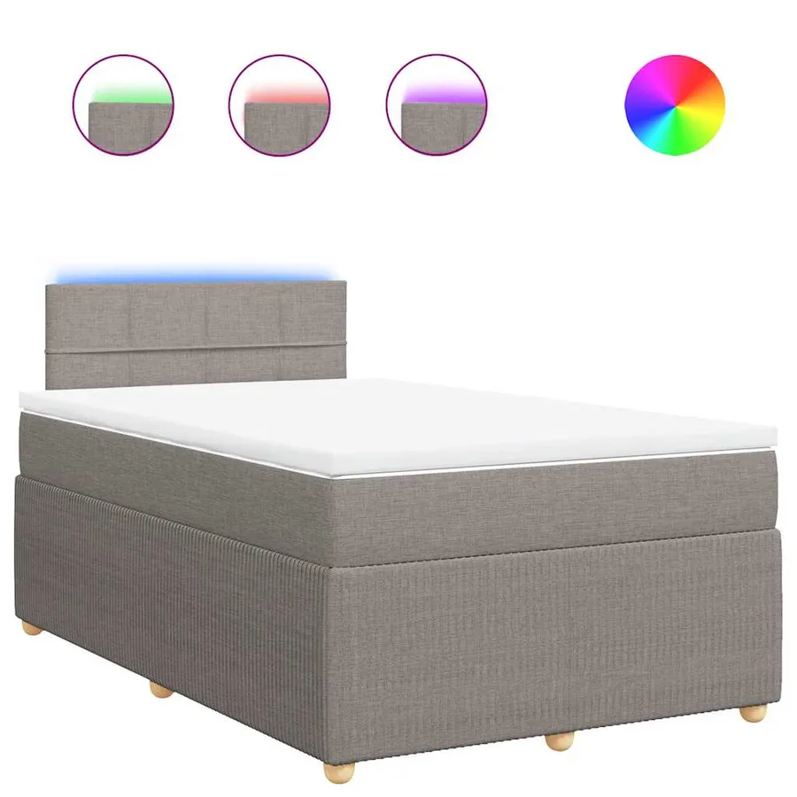 Sommier à lattes de lit avec matelas taupe 120x190 cm tissu - 2