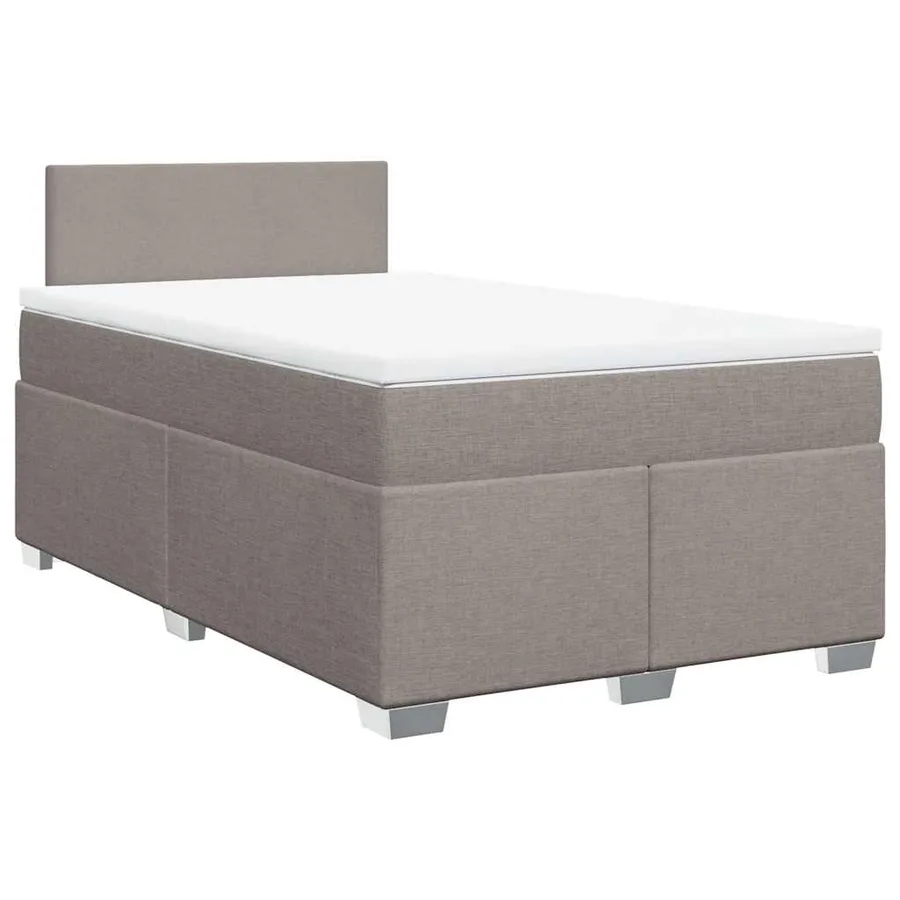 Sommier à lattes de lit avec matelas taupe 120x190 cm tissu - 2