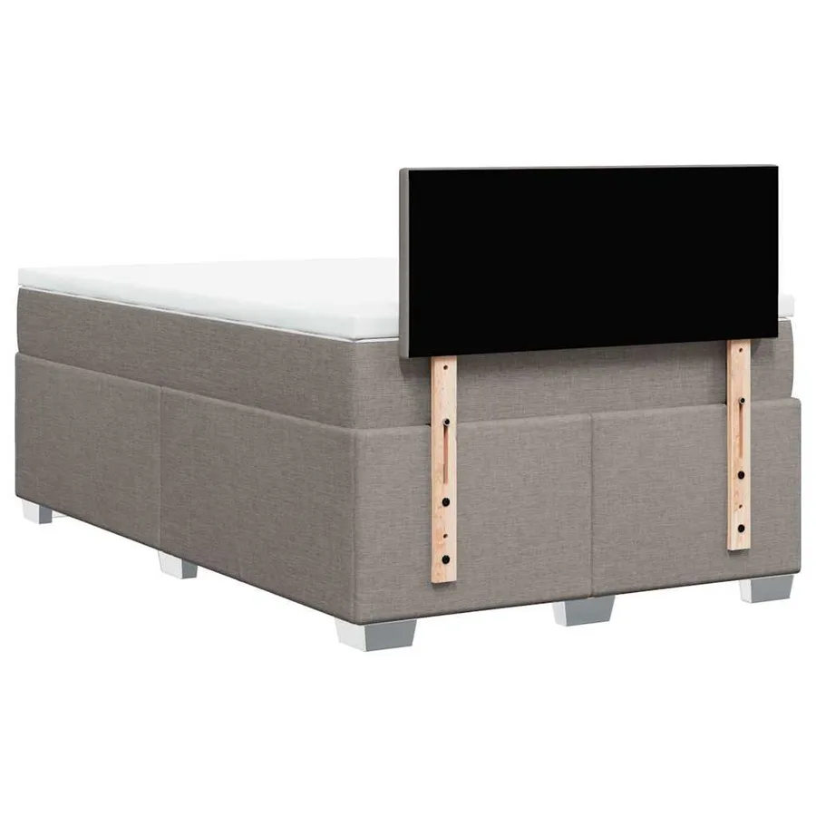 Sommier à lattes de lit avec matelas taupe 120x190 cm tissu - 6