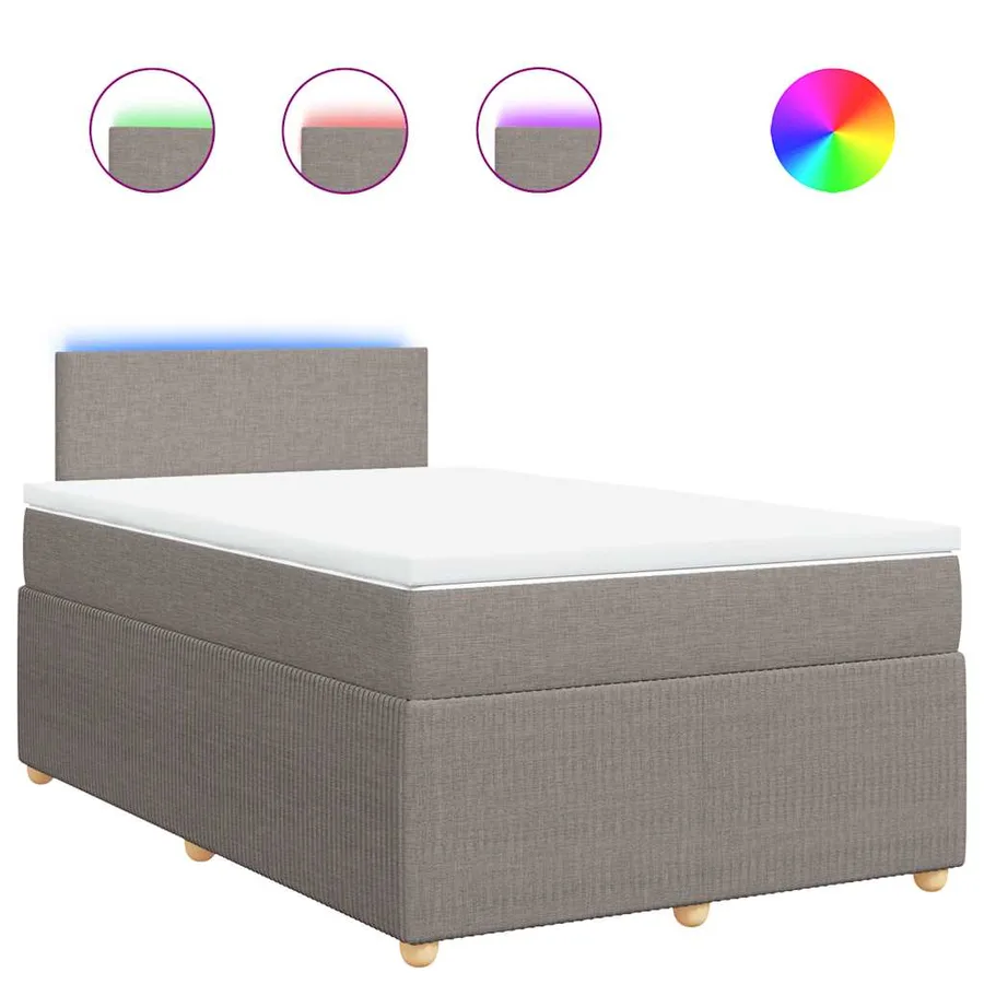Sommier à lattes de lit avec matelas taupe 120x190 cm tissu - 2