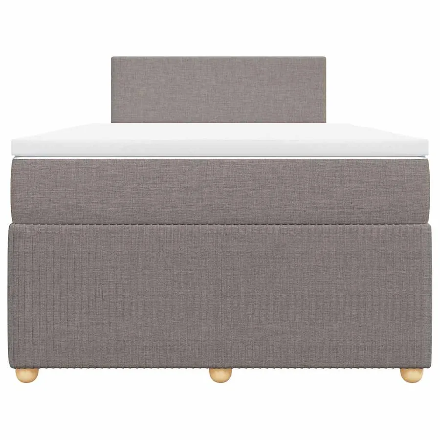 Sommier à lattes de lit avec matelas taupe 120x190 cm tissu - 4