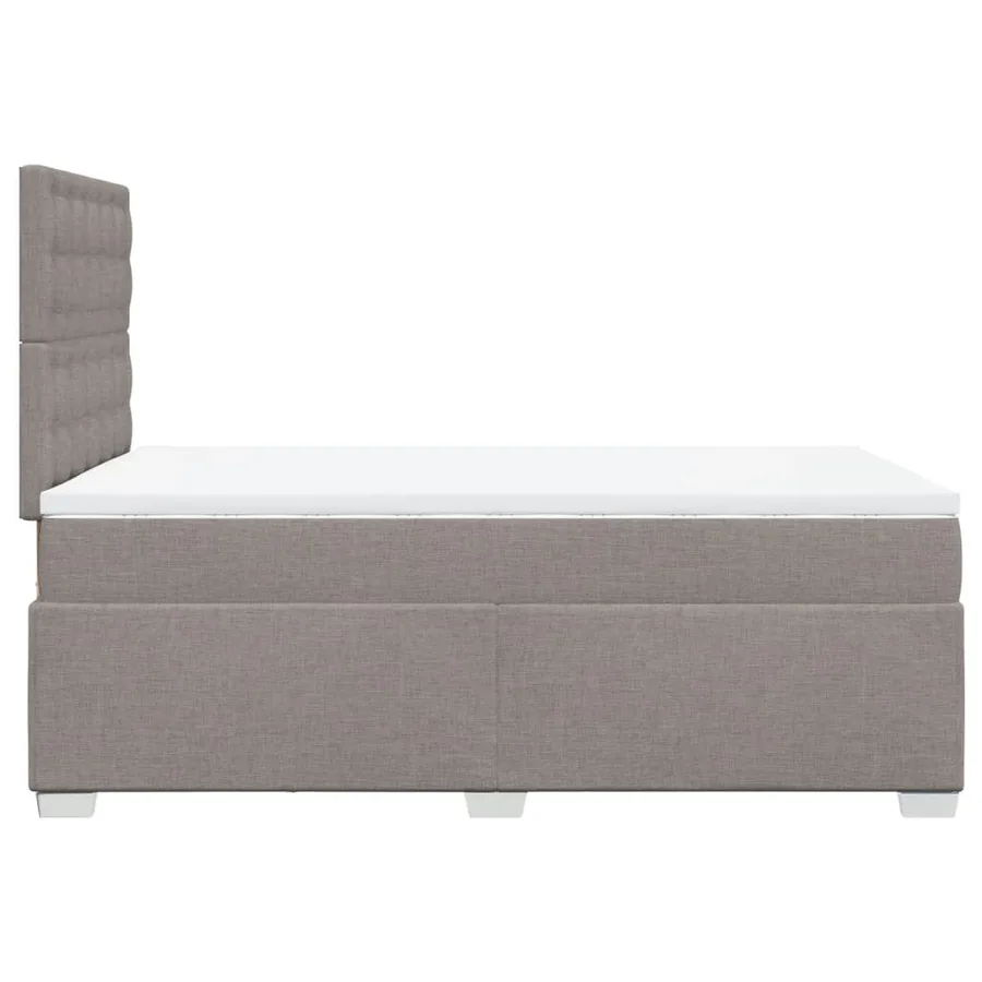 Sommier à lattes de lit avec matelas taupe 120x190 cm tissu - 11