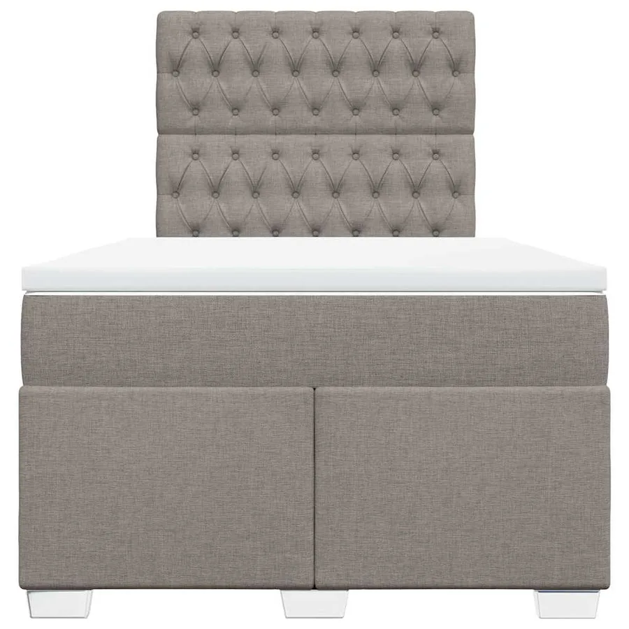 Sommier à lattes de lit avec matelas taupe 120x190 cm tissu - 4