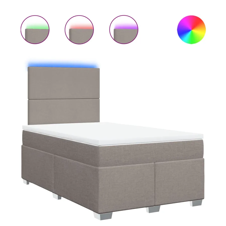 Sommier à lattes de lit avec matelas taupe 120x190 cm tissu - 2