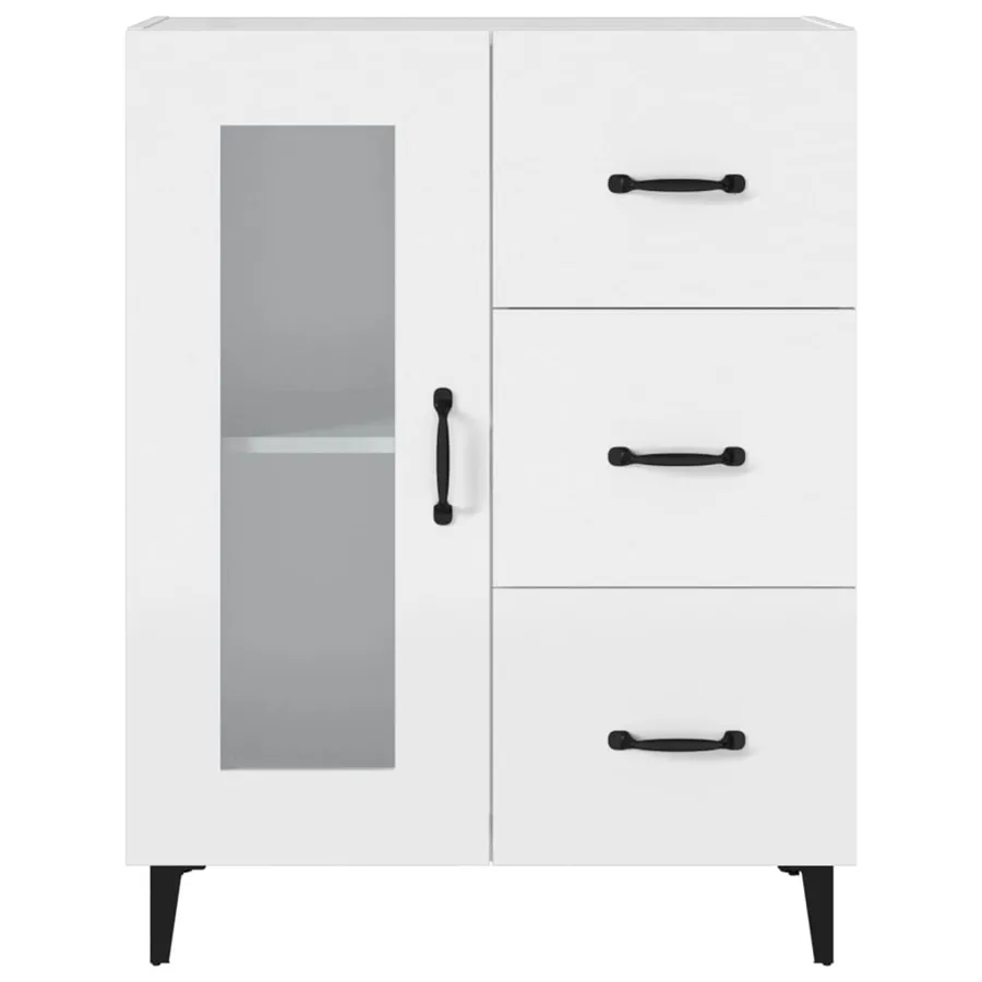 Buffet blanc 69,5x34x90 cm bois d'ingénierie - 6