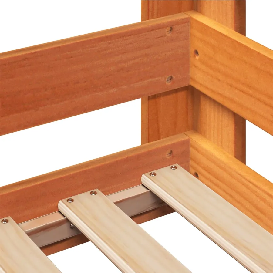 Cadre de lit sans matelas cire marron 80x200 cm bois pin massif - 7