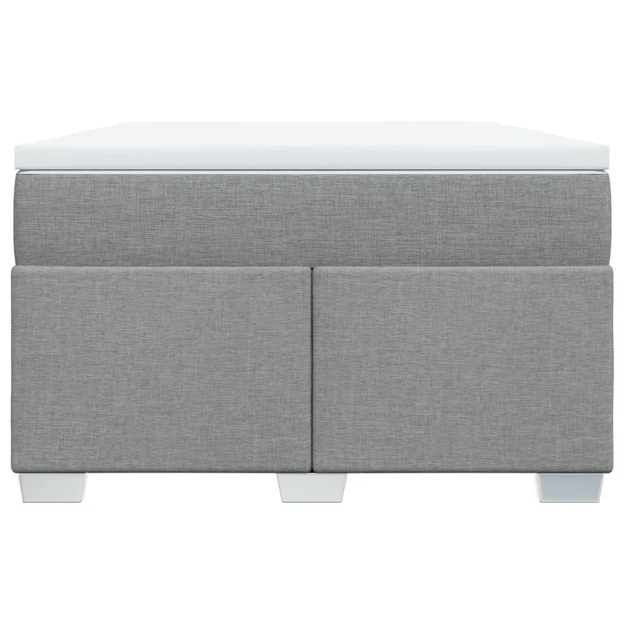 Sommier à lattes de lit et matelas gris clair 120x190 cm tissu - 4
