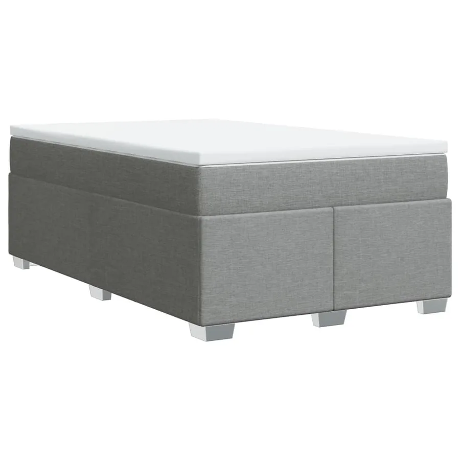 Sommier à lattes de lit et matelas gris clair 120x190 cm tissu - 9