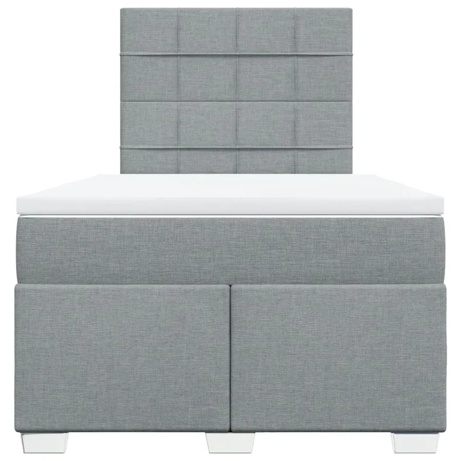 Sommier à lattes de lit et matelas gris clair 120x190 cm tissu - 4