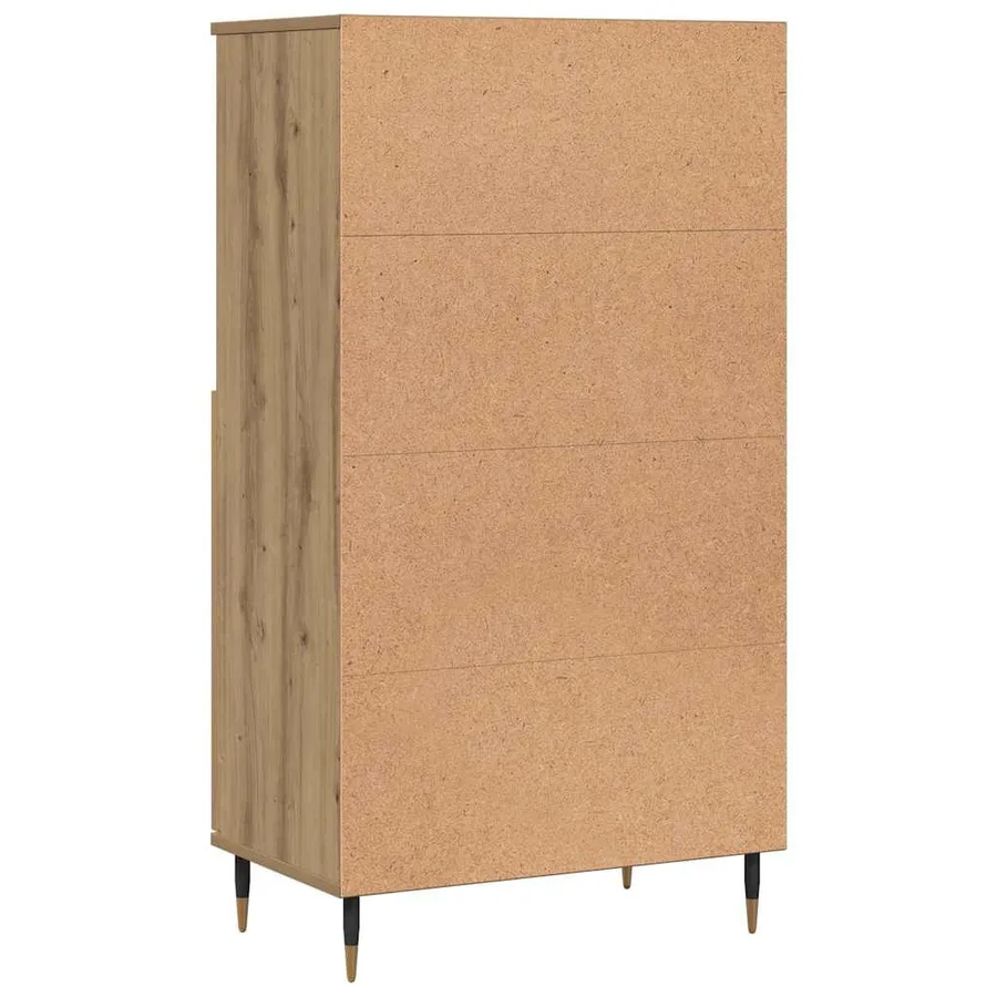 Buffet haut chêne artisanal 60x36x110 cm bois d'ingénierie - 6