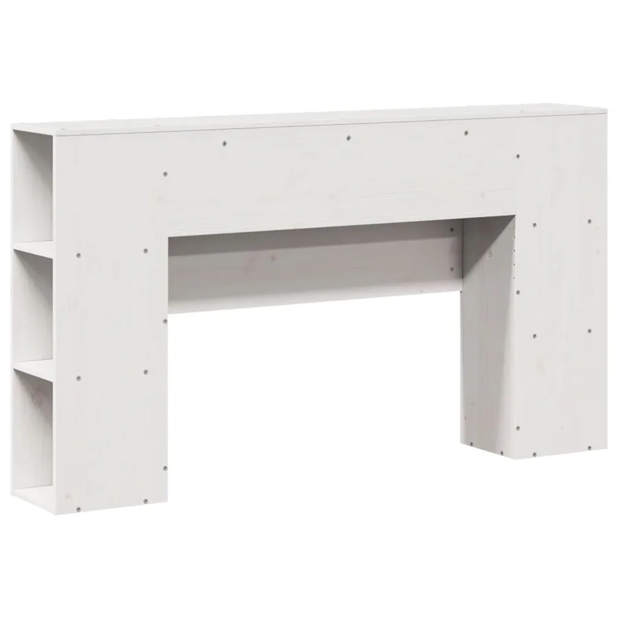 Tête de lit avec rangement blanc 120 cm bois massif de pin - 6