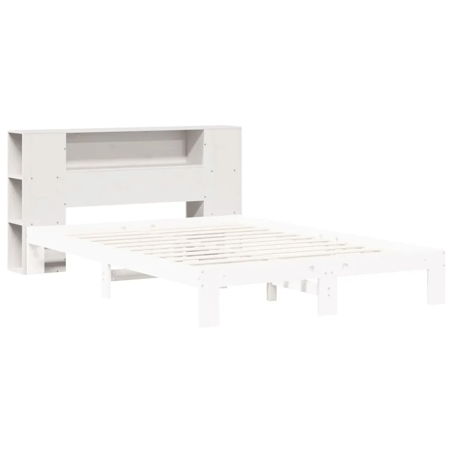 Tête de lit avec rangement blanc 120 cm bois massif de pin - 7