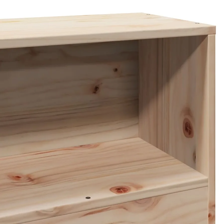 Lit bibliothèque sans matelas 75x190 cm bois de pin massif - 9