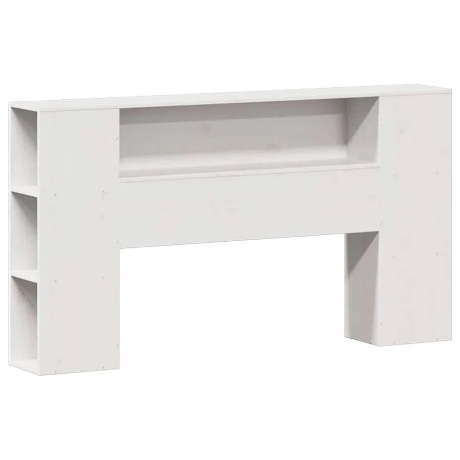Lit bibliothèque sans matelas blanc 150x200 cm bois pin massif - 7