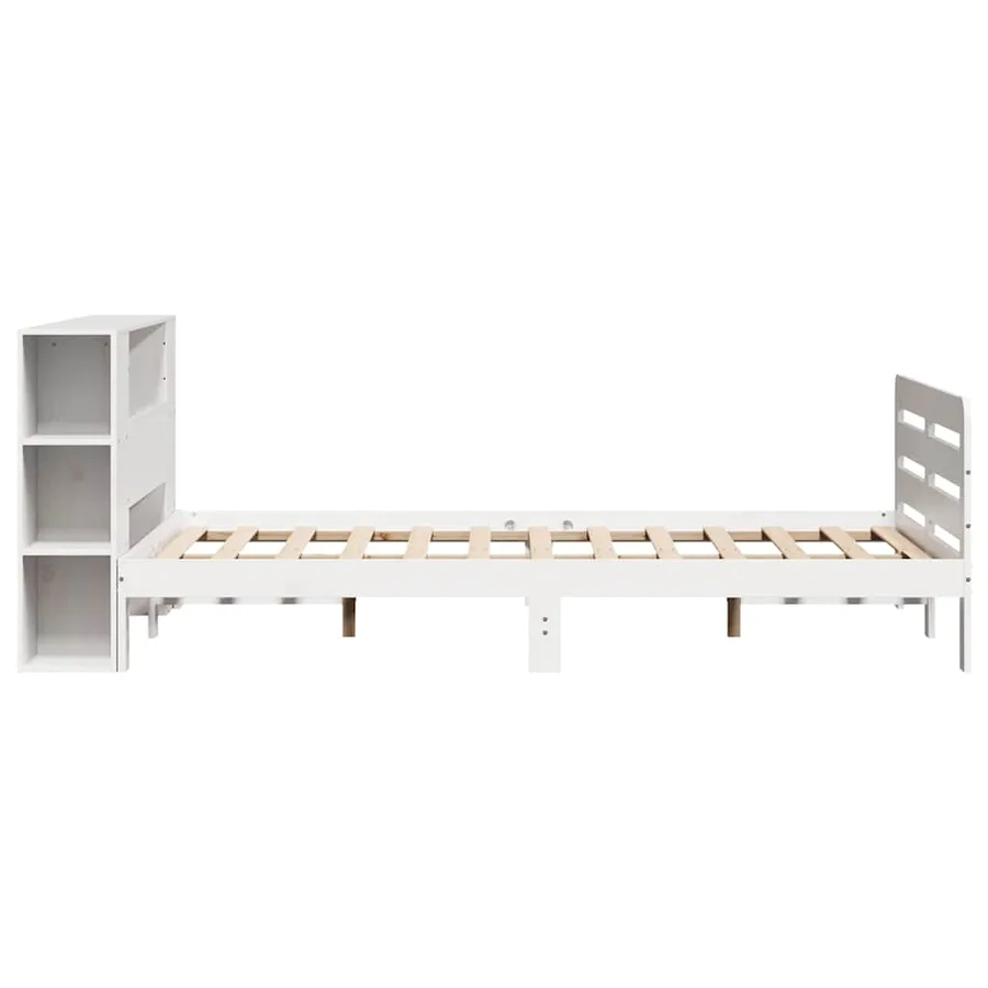 Cadre de lit sans matelas blanc 140x200 cm bois de pin massif - 7