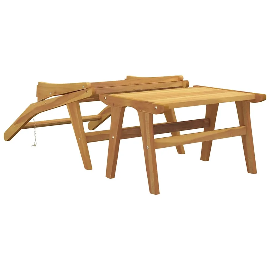 Chaise de jardin avec repose-pieds Bois de teck solide - 5