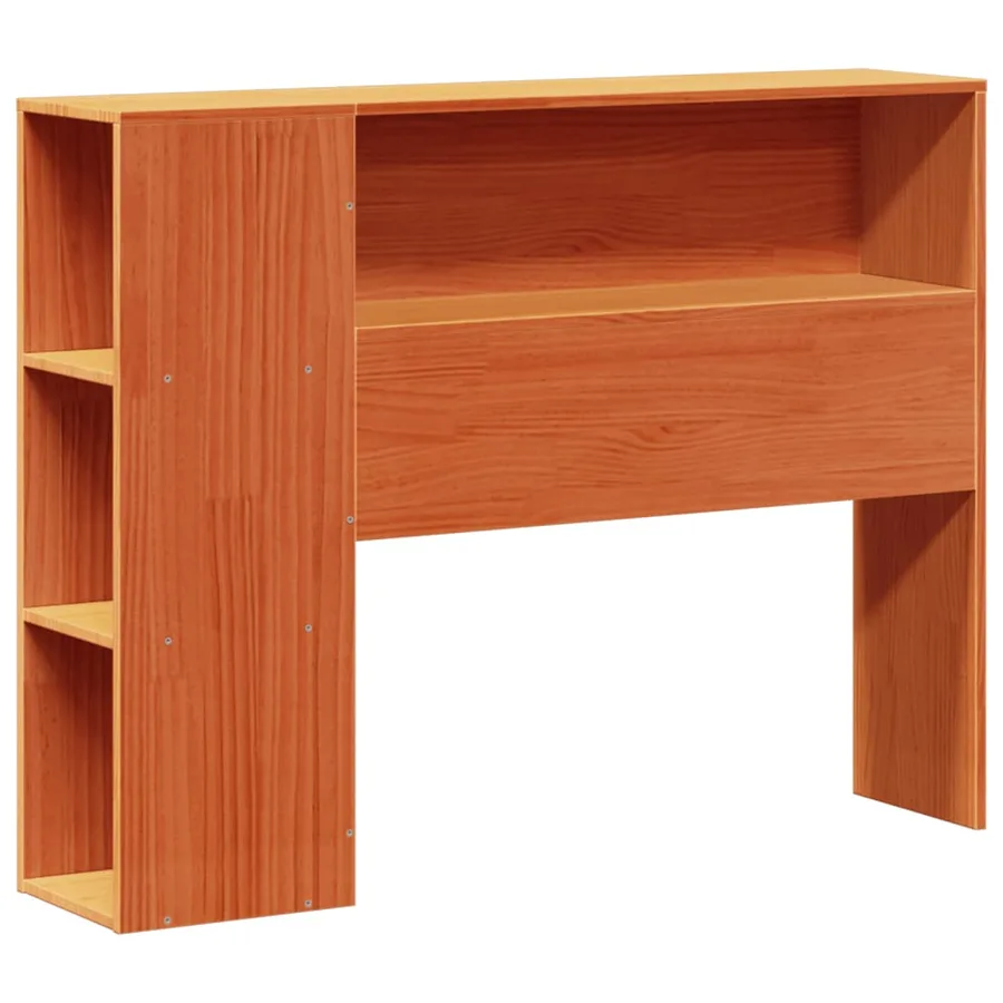 Lit bibliothèque sans matelas cire marron 100x200 cm pin massif - 7
