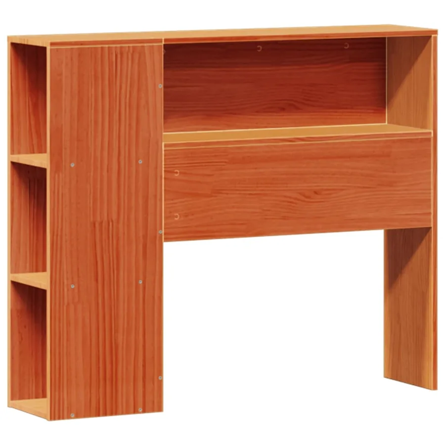 Lit bibliothèque sans matelas cire marron 100x200 cm pin massif - 7