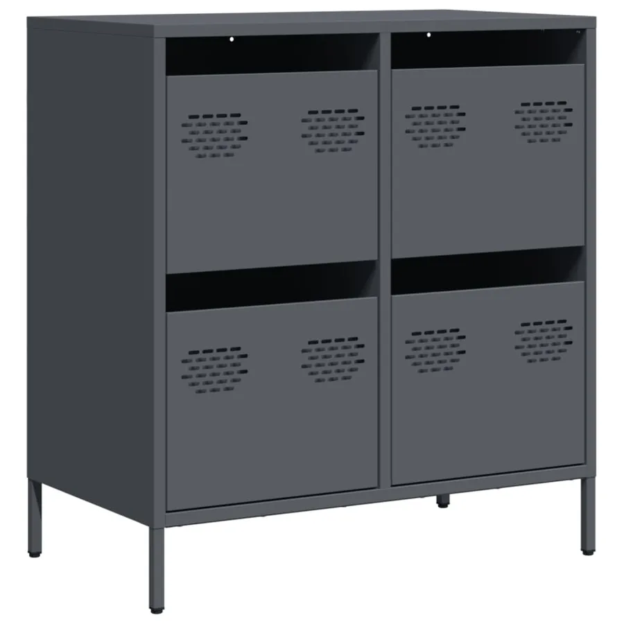 Buffet anthracite 68x39x73,5 cm acier laminé à froid - 2