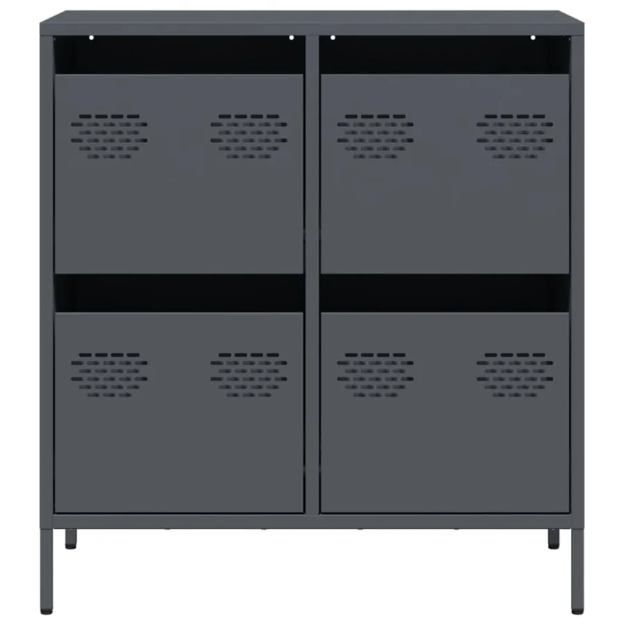 Buffet anthracite 68x39x73,5 cm acier laminé à froid - 5